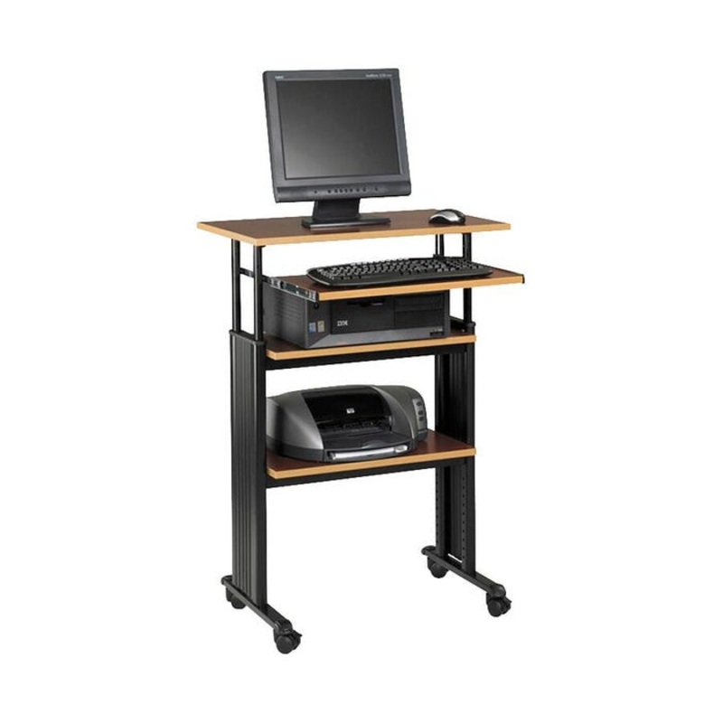 Safco Stand-Up Workstation, Black and Cherry, 100 lbs