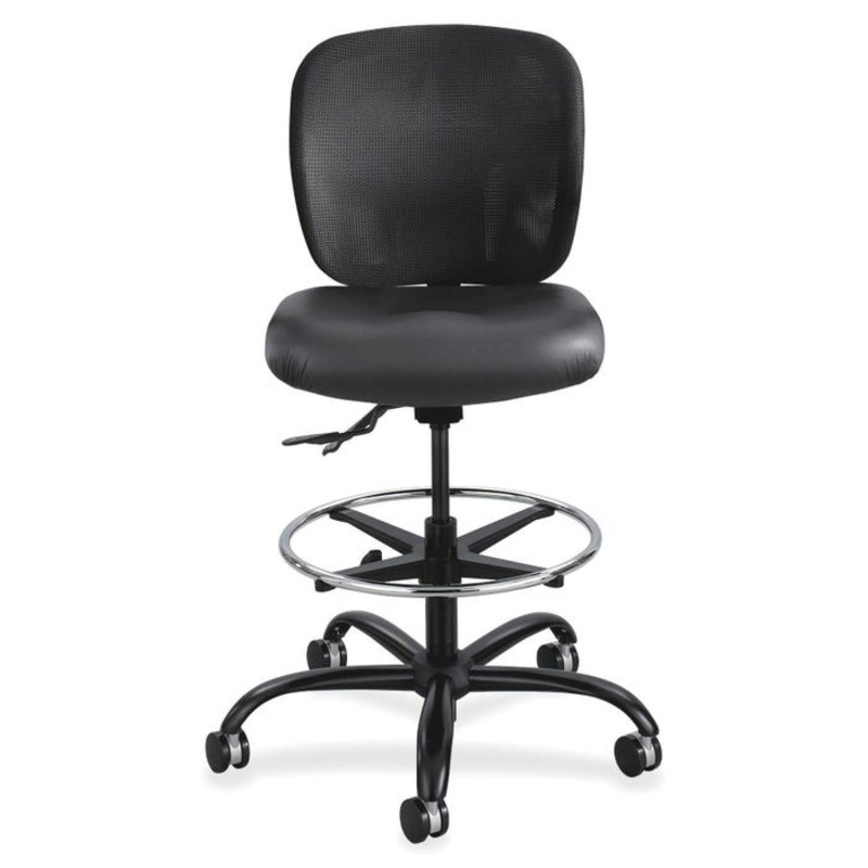 Safco Vue Heavy-Duty Stool, 26 x 26 x 39-48-1/2 Inches, Black Vinyl