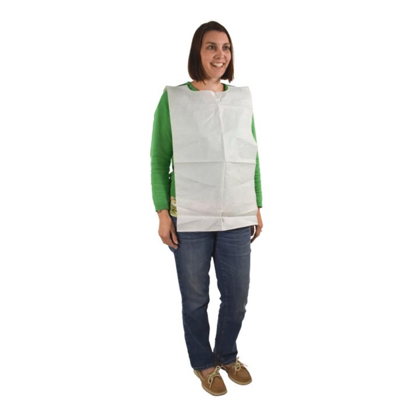 Safeguard Disposable Overhead Bibs, 16 x 30 in, White, Pack of 300