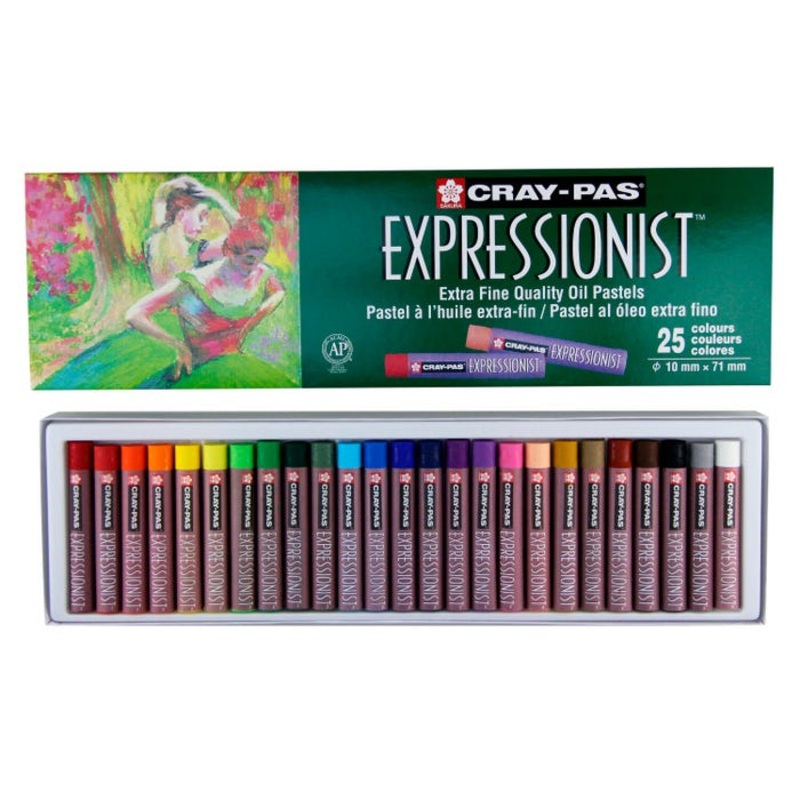 Sakura Cray-Pas Expressionist Extra Fine Non-Toxic Oil Pastel, 2-3/4 x 7/16 in, Assorted Color, Set of 25