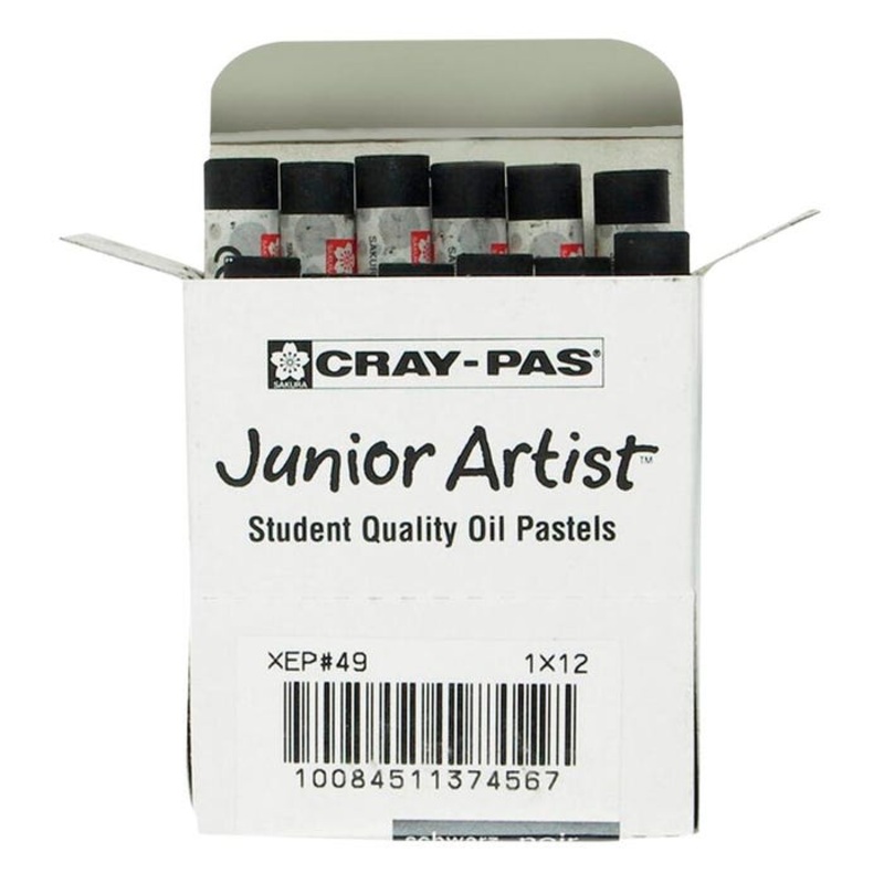 Sakura Cray-Pas Junior Artist Oil Pastels, Black, Pack of 12