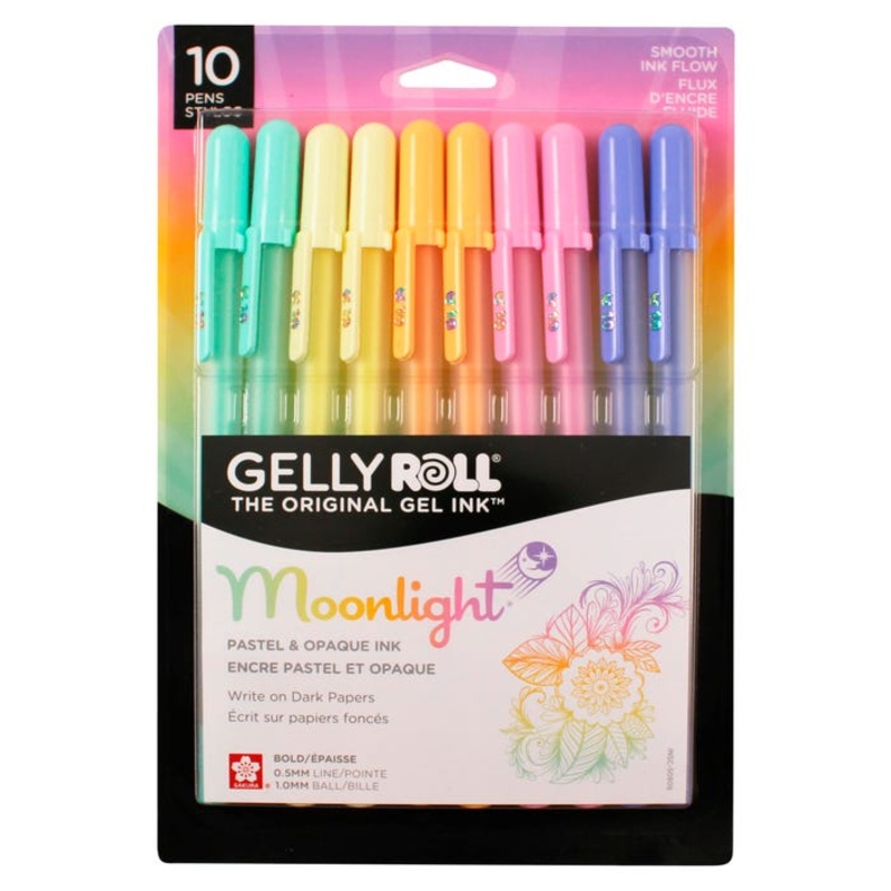 Sakura Gelly Roll Moonlight Pastels, 1.0 mm Bold, Set of 10