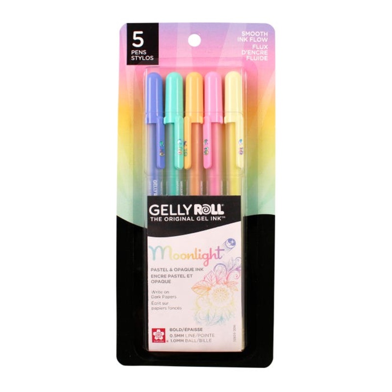 Sakura Gelly Roll Moonlight Pastels, 1.0 mm Bold, Set of 5