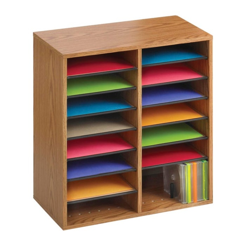Safco 16 Compartments Literature Organizer, 19-1/2 x 11-3/4 x 21 Inches