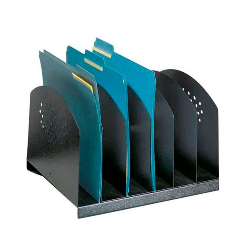 Safco Desk Rack, 6 Section, 12-1/4 x 11-1/4 x 8 in, Black