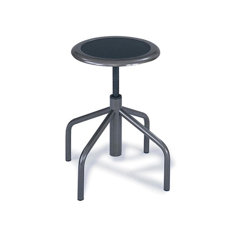Safco Diesel Stool, 16 in Seat, Leather Seat, Black