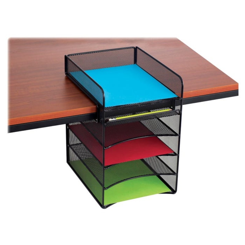 Safco Onyx Horizontal Hanging Mesh Organizer, 10-1/4 x 12-3/8 x 14-3/8 Inches, Black