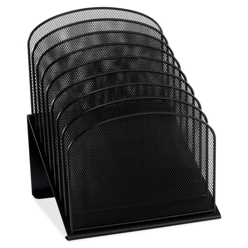 Safco Onyx Mesh Desk Organizer, 8 Tiered Compartments, 11-3/4 x 10-3/4 x 14 Inches