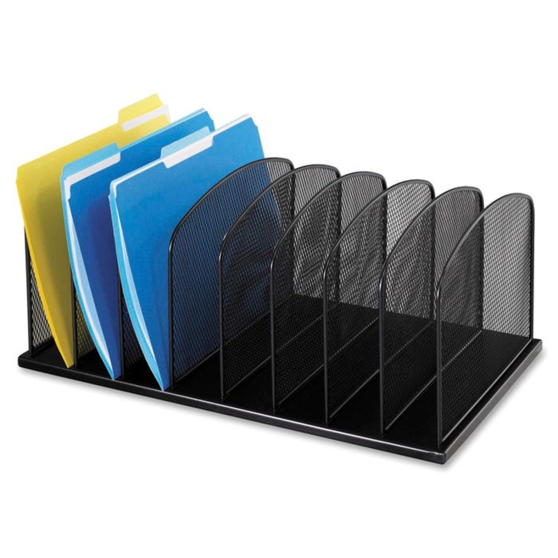 Safco Onyx Mesh Desk Organizer, 8 Upright Sections, 19-1/4 x 11-1/2 x 8-1/4 Inches