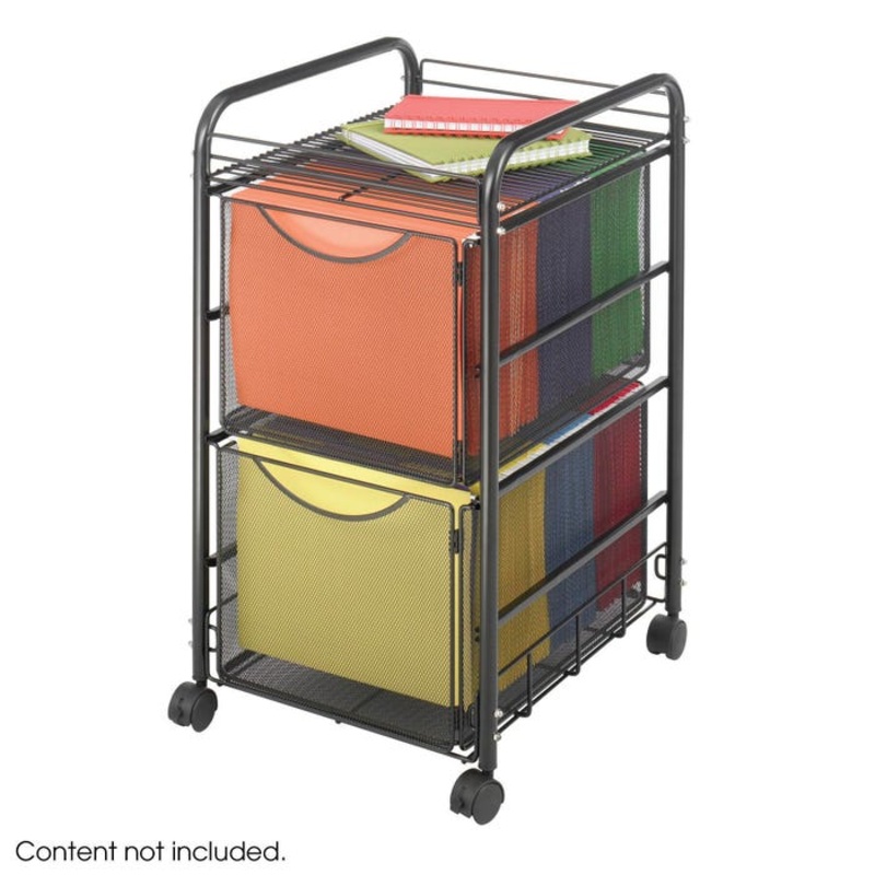 Safco Onyx Mesh File Cart, 2 Drawer, 15-3/4 x 17 x 27 Inches, Black