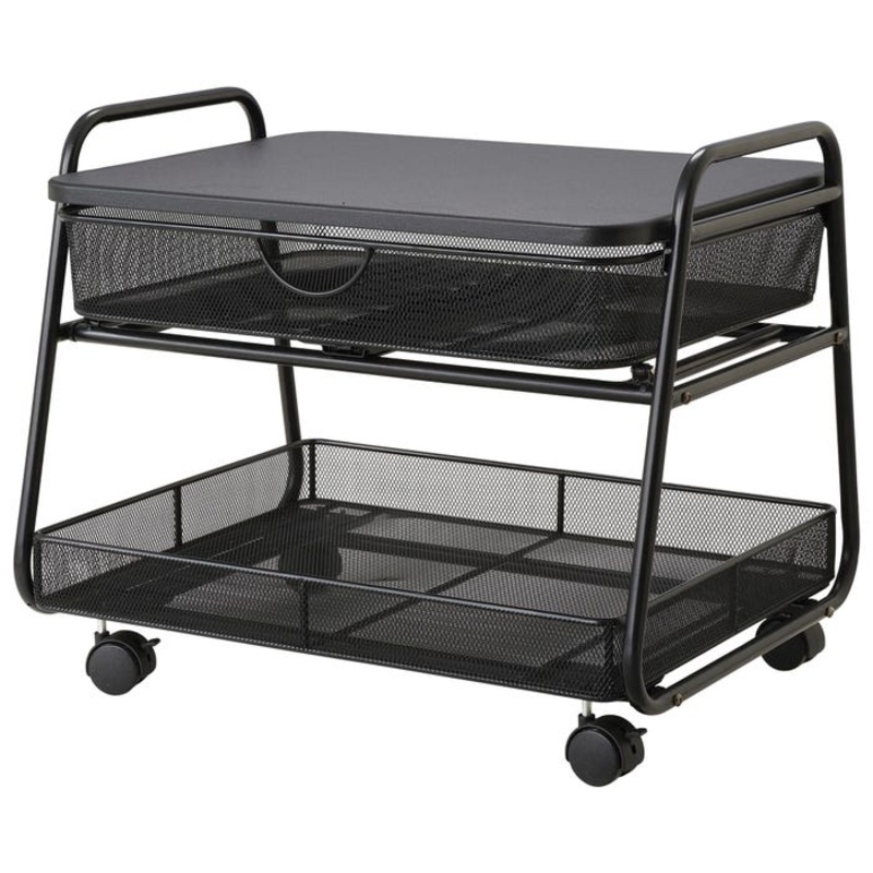 Safco Onyx Under Desk Machine Stand – Machine Stand, Under-Desk, Mobile, 21 x 16 x 17-1/2 Inches, Black