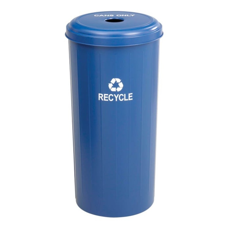 Safco Round Recycling Receptacle for Cans with Lid, 20 Gallon Capacity, Blue