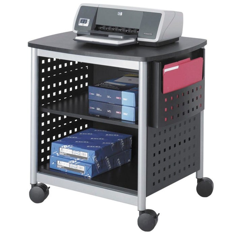 Safco Scoot Printer Desk Side Stand, 26-1/2 X 20-1/2 X 26-1/2 in, Laminate Top, Steel, Black, Powder Coated