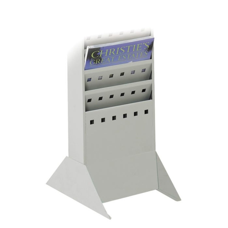 Safco Steel Magazine Rack Base, 5 Pocket, 10 x 14 x 5-1/4 Inches, Gray