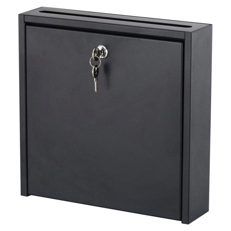 Safco Wall-mounted Interoffice Locking Mailbox, Mailbox with Lock, Wall-mounted, f/Interoffice, 12 x 3 x 12 Inches, BK
