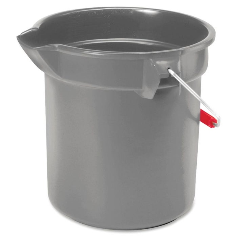 Rubbermaid Brute Durable Flexible Utility Bucket, 10 Quart, 10-1/5 x 10-1/4 Inches, Plastic, Zinc-Plated Handle, Gray
