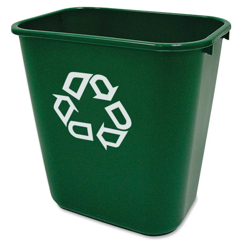 Rubbermaid Commercial Recycling Symbol Container, Green, Pack of 12