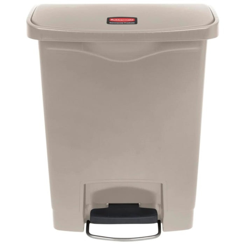 Rubbermaid Commercial Slim Jim Container, Waste Bin, Step-on Front, 8 Gallon