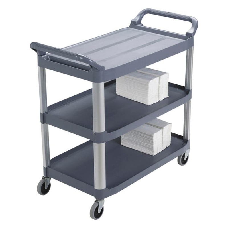 Rubbermaid Extra 3-shelf Utility Carts, 20 x 40-5/8 x 37-3/4 Inches, Gray
