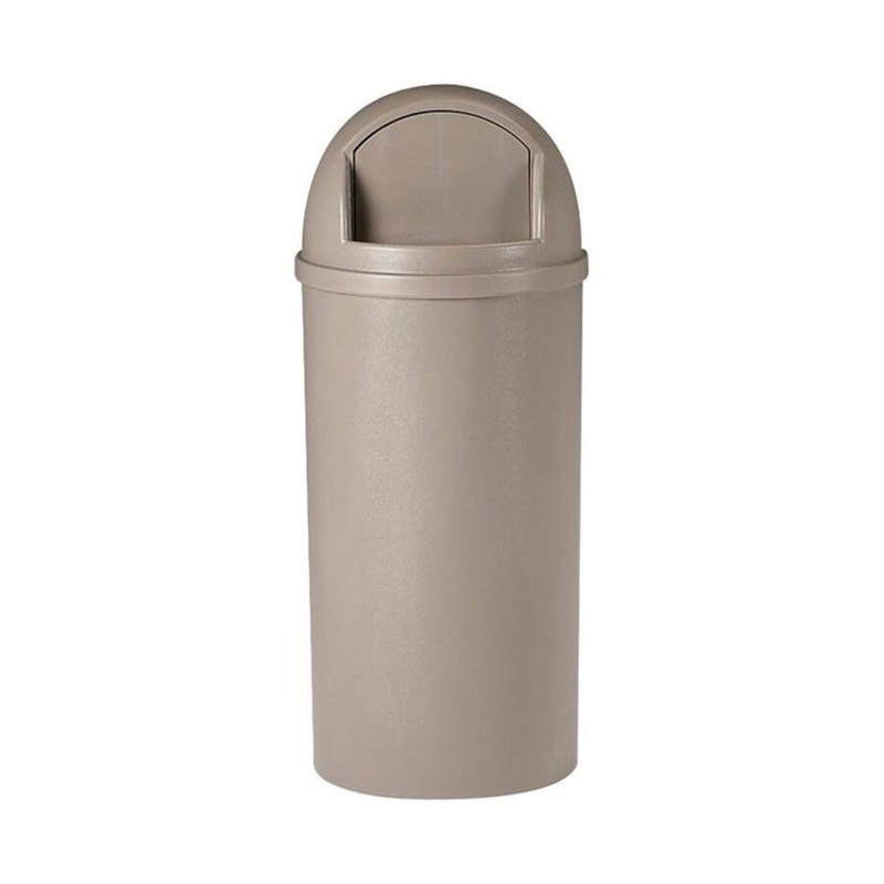 Rubbermaid Marshal Classic Textured Waste Container, 15 Gallon, Beige