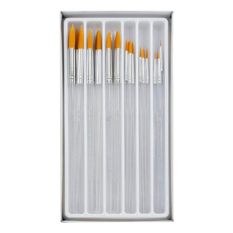 Royal & Langnickel Clear Choice Gold Taklon Brushes, Round, Set of 24