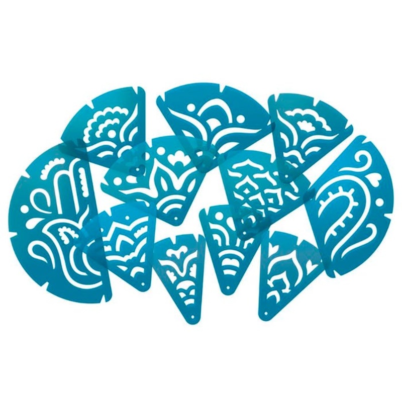 Roylco Mandala Fraction Stencils, Set of 11