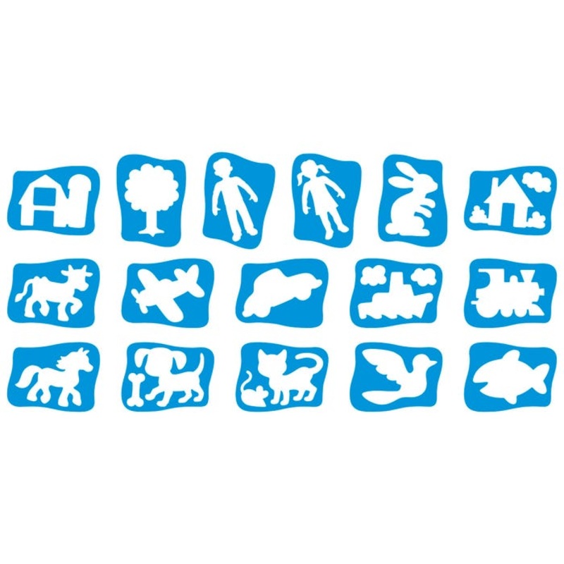 Roylco My First Stencil Tracers Set, 8 x 6 Inches, Set of 16
