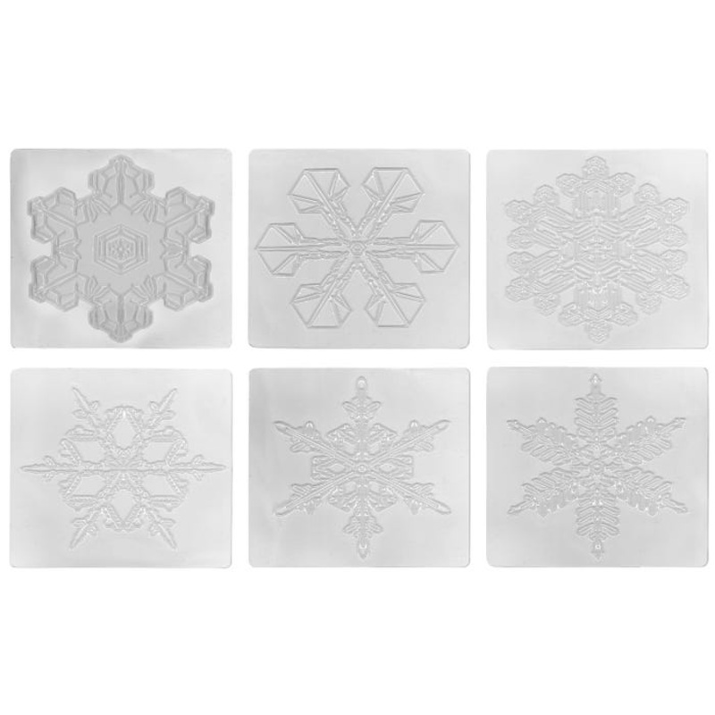 Roylco Snowflakes Rubbing Plates, 7 x 7 Inches, Set of 6