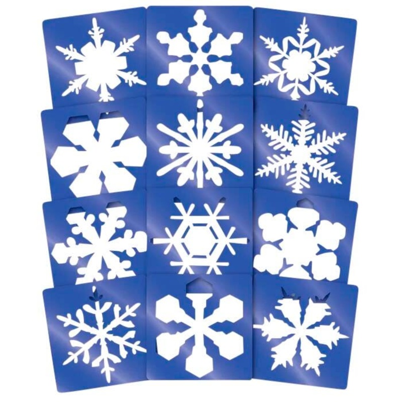 Roylco Super Snowflake Stencil, 8 Inches Diameter, Set of 12 Stencils