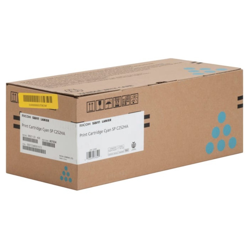 Ricoh Ink Toner Cartridge, 407654, Cyan