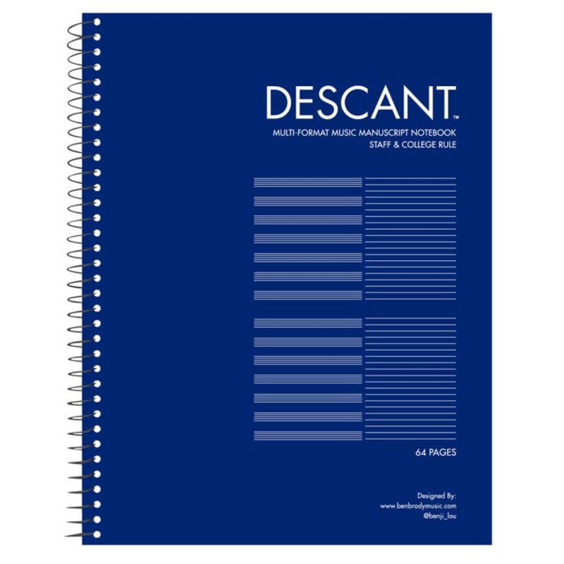 Roaring Spring Descant Multi-Format Music Book, 8-1/2 x 11 Inches, 32 Sheets, White