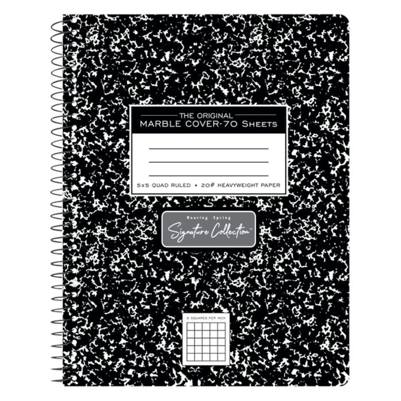 Roaring Spring Graph Ruled Wirebound Composition Book, 5 x 5 Graph, 9-3/4 x 7-1/2 Inch, 70 Sheets