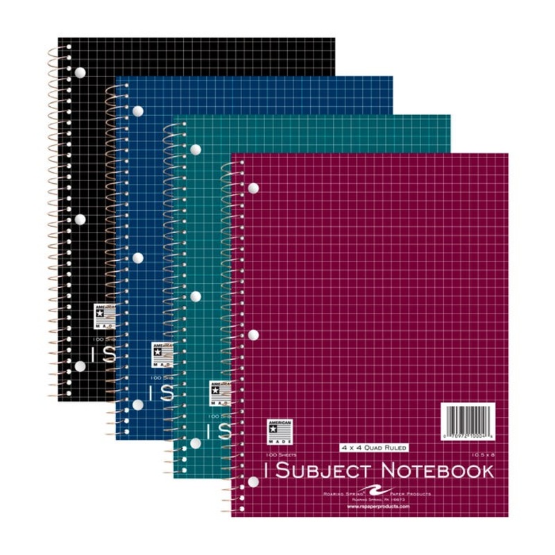 Roaring Spring Wirebound Graph Ruled Notebook, 10-1/2 x 8 Inches, 100 Sheets