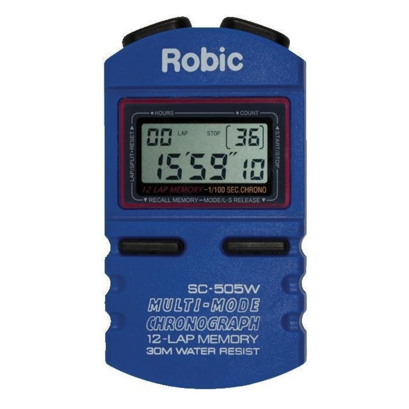 Robic SC-505W Multi-Mode Chronograph Stopwatch, 12 Lap Memory, Blue