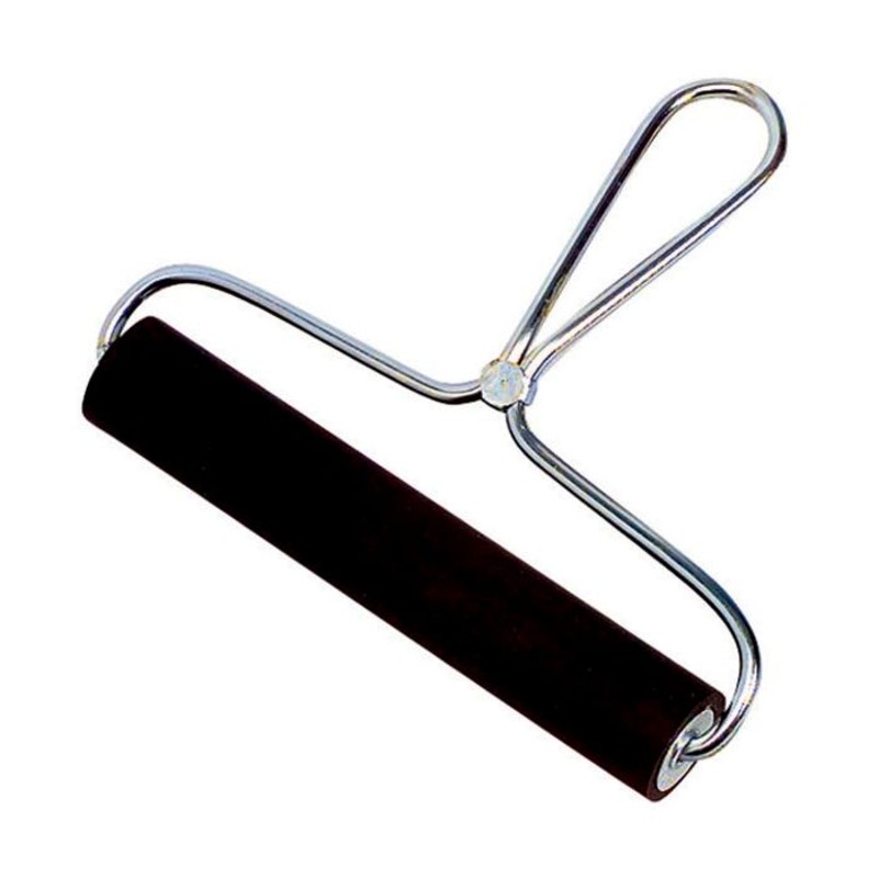 Rollrite Lightweight Hard Rubber Brayer with Metal Handle, 6 Inches
