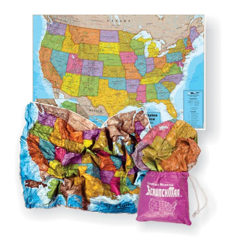 Round World Products US ScrunchMap, 24 x 36 in., Pack of 25