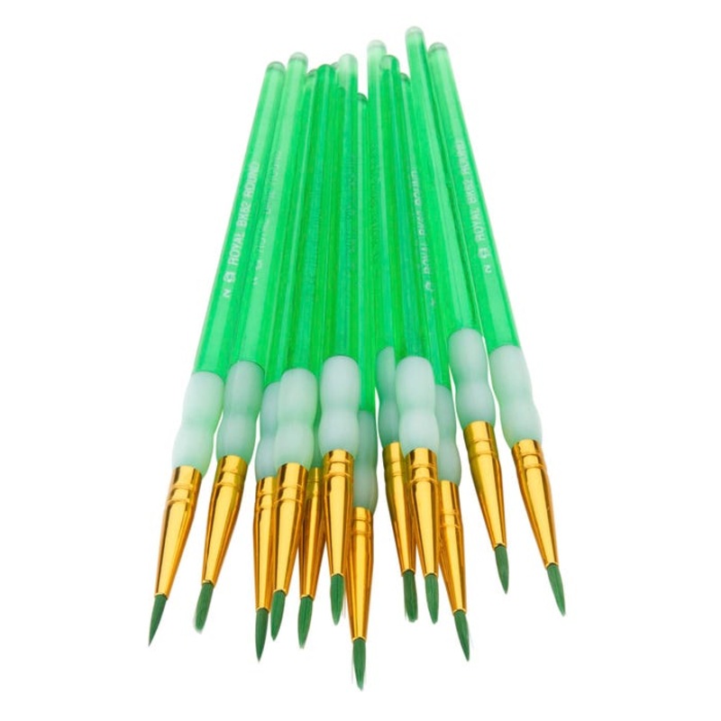 Royal & Langnickel Big Kids Choice Brush Packs, Round Type, Short Handle, Size 2, Pack of 12