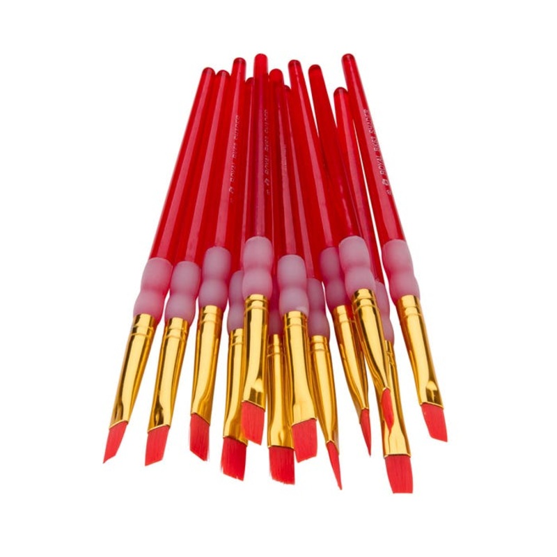 Royal & Langnickel Big Kids Choice Brushes, Flat Type, Short Handle, Size 8, Pack of 12
