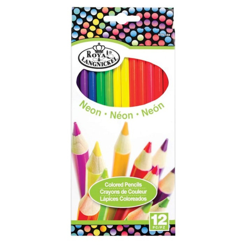 Royal & Langnickel Cool Art Colored Pencils, Assorted Neon, Set of 12