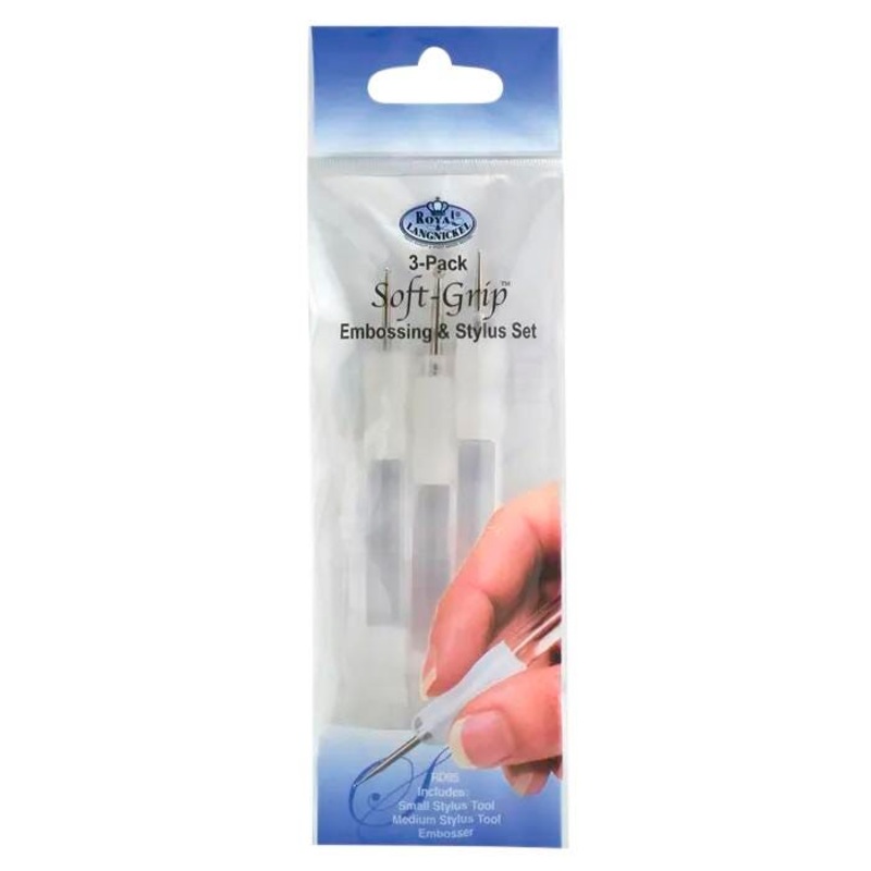 Royal & Langnickel Soft Grip Embossing and Stylus, Set of 3