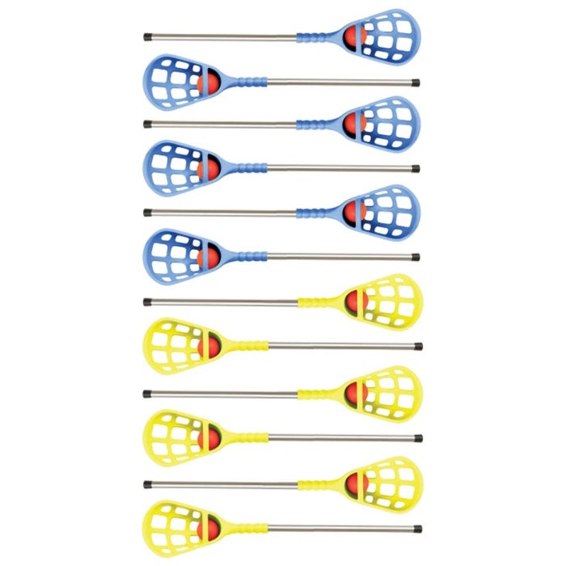 Champion Sports Rhino Skin Lacrosse Set, 12 – 36 Inch Sticks, 12 Balls