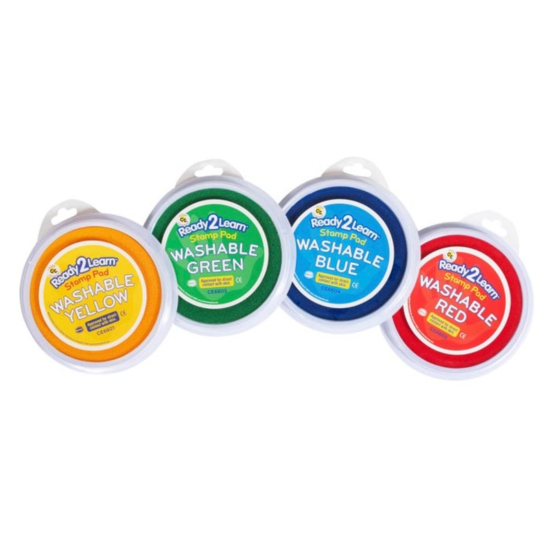 Ready2Learn Jumbo Washable Stamp Pad Set, Assorted Colors, Set of 4