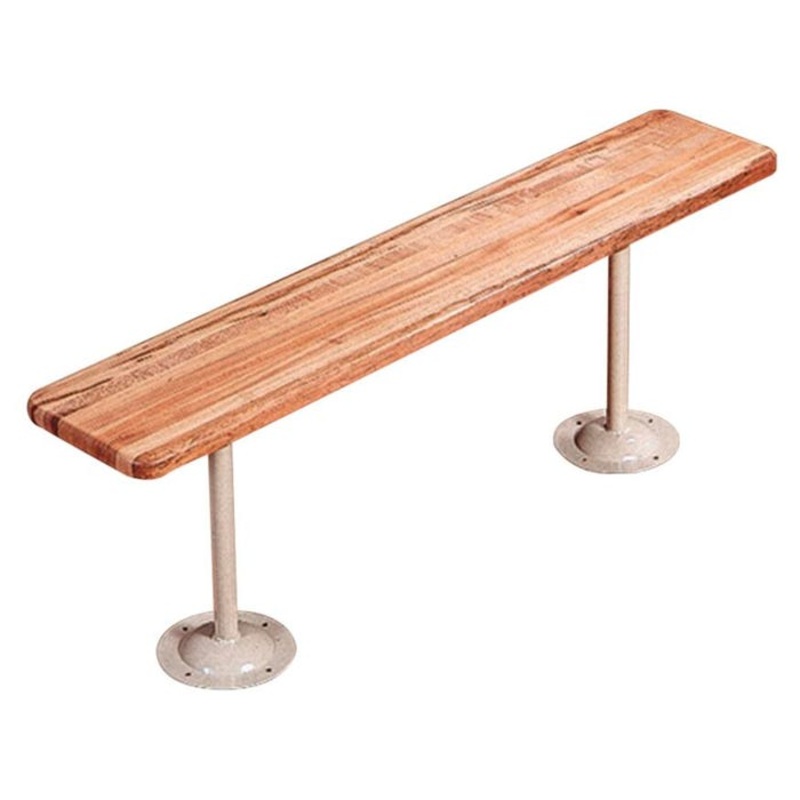 Republic KC Bin Locker Room Bench with Fixed Base Pedestals, 96 X 9-1/2 X 18 Inches