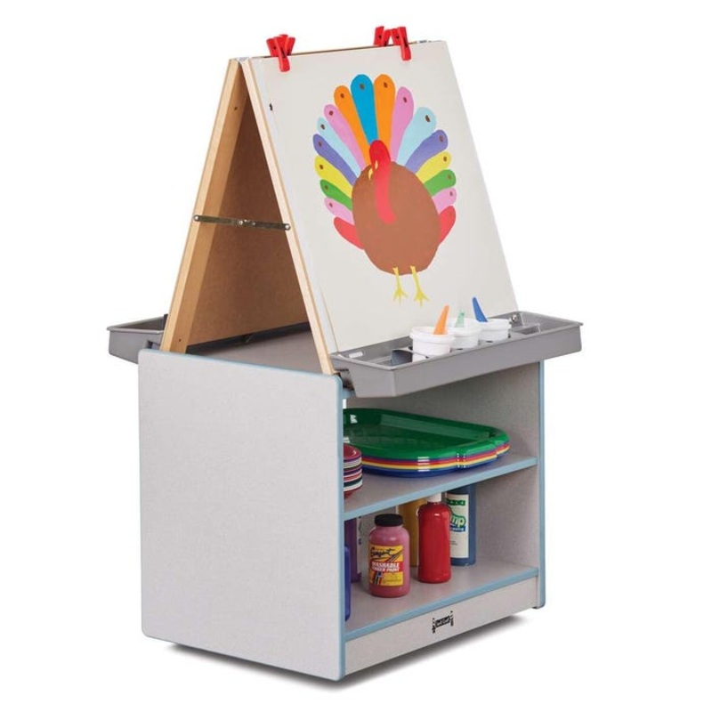 Jonti-Craft Rainbow Accents 2-Station Art Center, 25-1/2 x 20 x 45 Inches