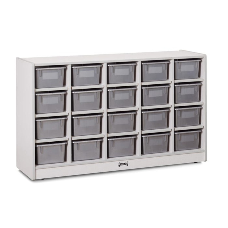 Jonti-Craft Rainbow Accents 20-Cubbie Tray Mobile Storage Unit, 60 x 15 x 29-1/2 Inches