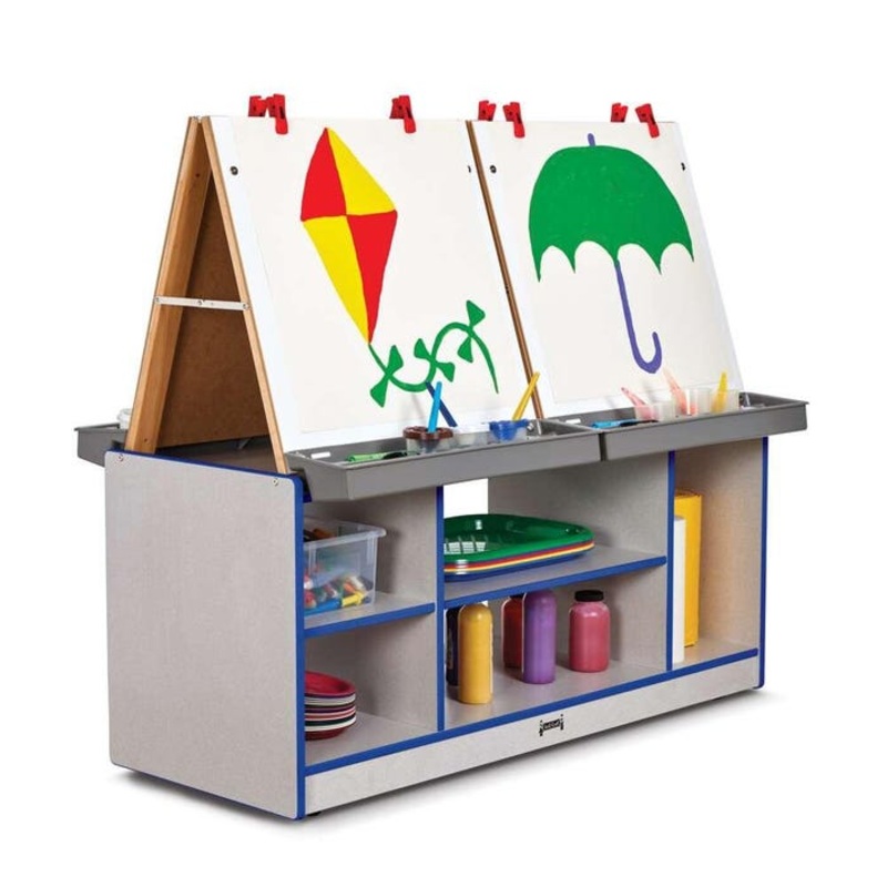 Jonti-Craft Rainbow Accents 4-Station Art Center, 49-1/2 x 20 x 45 Inches
