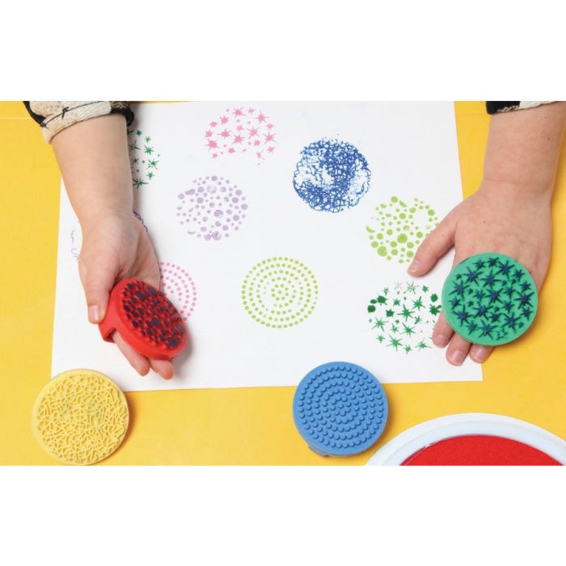 Ready2Learn Assorted Pattern Palm Printer Set, 2 in, Set of 4