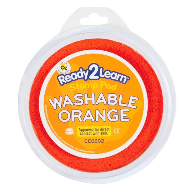 Ready2Learn Jumbo Circular Washable Stamp Pad, 6 Inch Diameter, Orange
