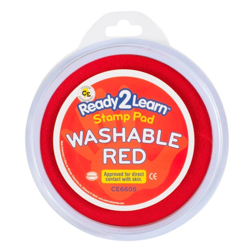 Ready2Learn Jumbo Circular Washable Stamp Pad, 6 inch Diameter, Red