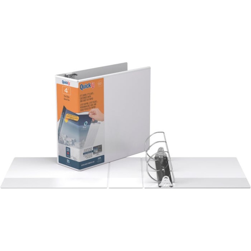 Stride QuickFit View Binder, 4 Inch D-Ring, White